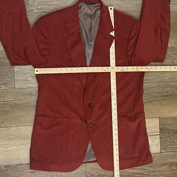 VTG McGregor Velvet Two Button Blazer Jacket Sport Coat Men’s M Rust Red Retro - Picture 10 of 10